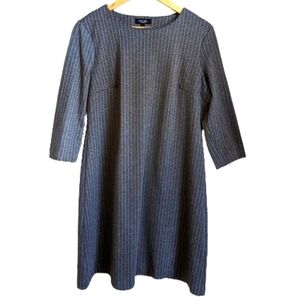 Rachel ROY Grey & White Pinstripes Shift Dress Size 12